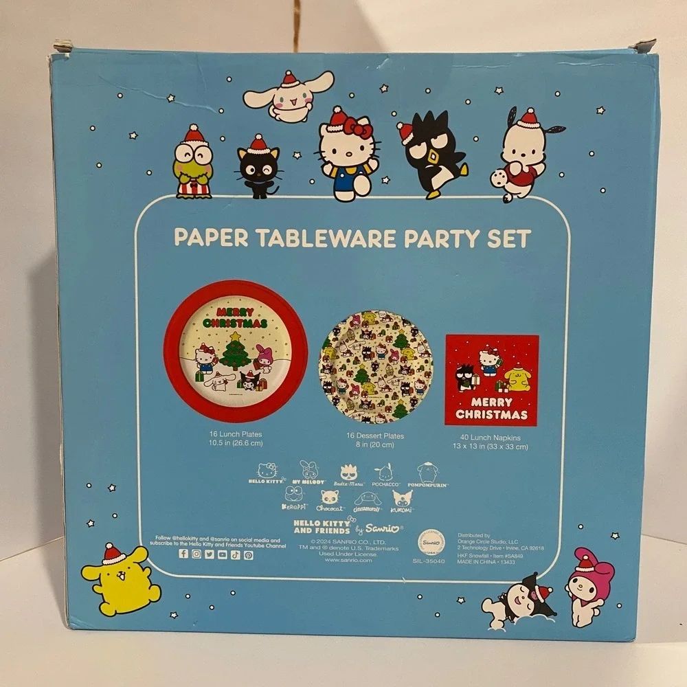 Hello Kitty And Friends Paper‎ Tableware Party Set Christmas Plates Napkins